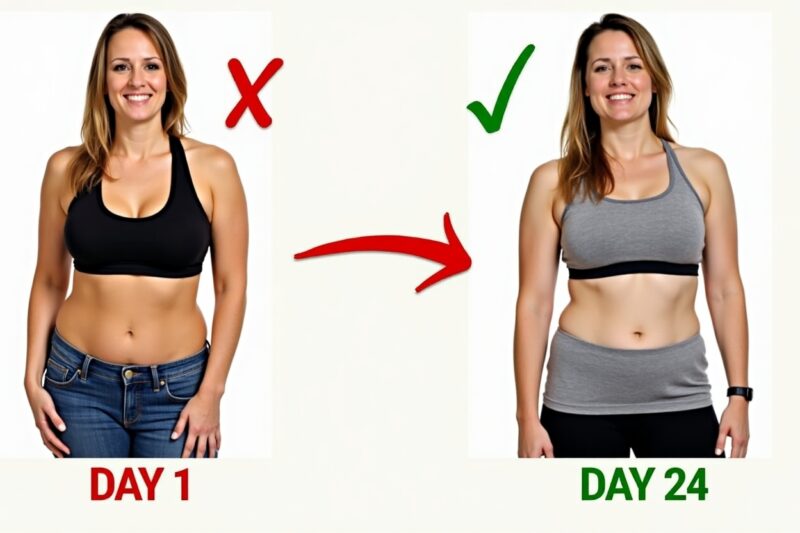 Woman exercising at home, doing a workout routine to lose belly fat.